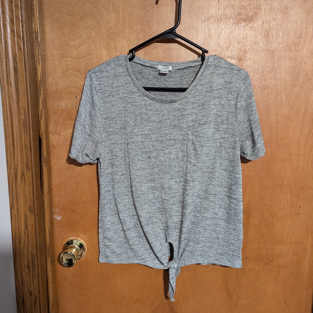 J. Crew Heather Gray Knot Front Tee